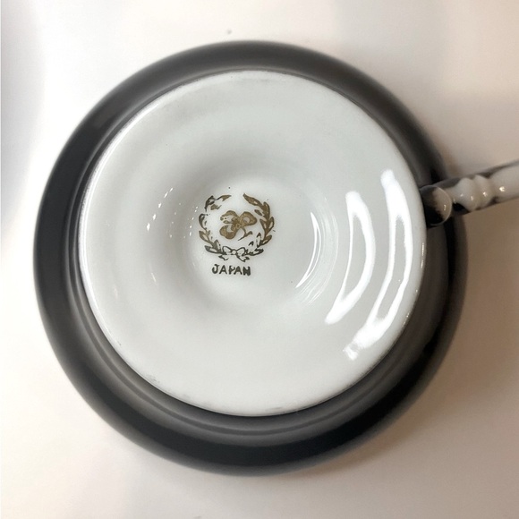 Vintage Teacup Black Nippon Yoko Boeki Japan, Gold Handpainted Lusterware Tea - Picture 9 of 13